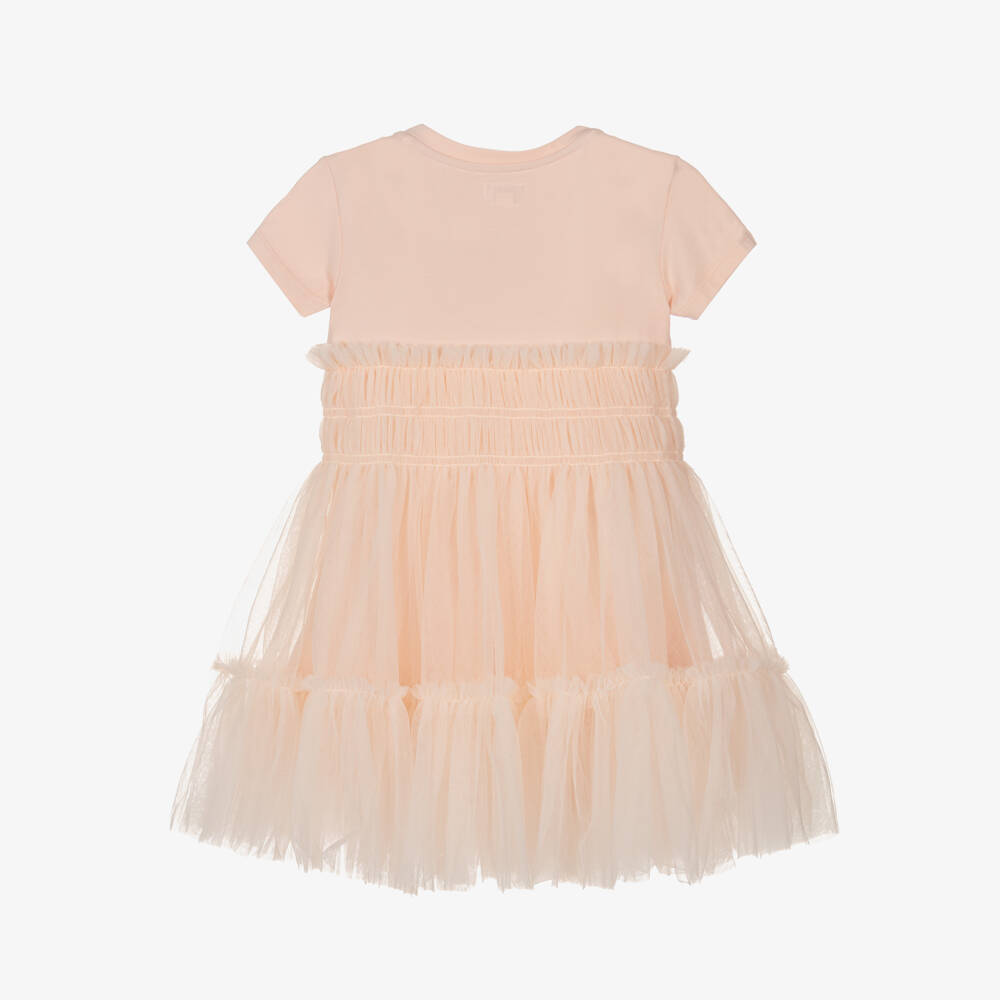 Guess-Girls Blush Tulle & Cotton Frock | Childrensalon Outlet