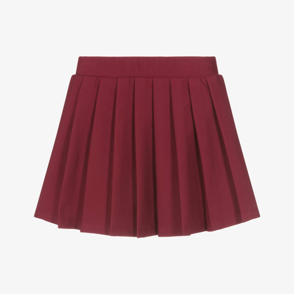 Guess-Girls Burgundy Red Pleated Jersey Skirt | Childrensalon Outlet