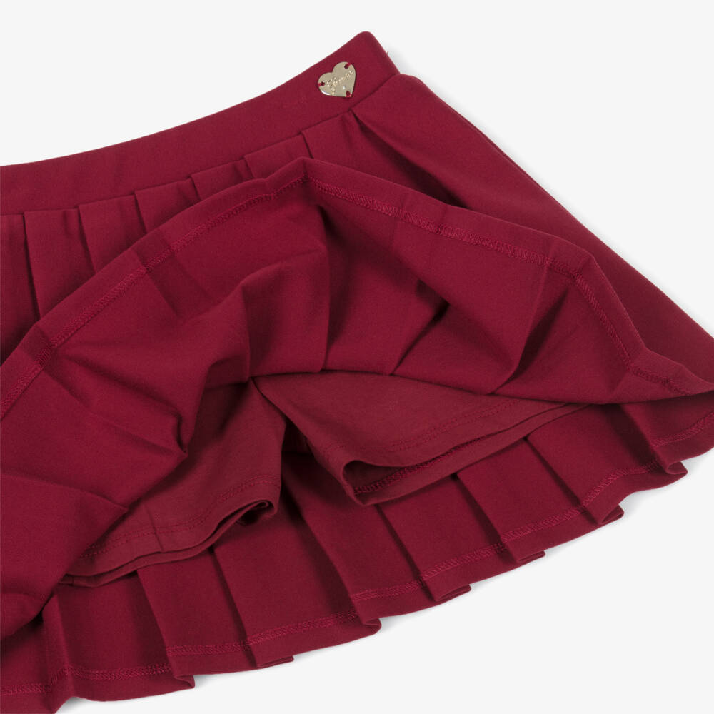 Guess-Girls Burgundy Red Pleated Jersey Skirt | Childrensalon Outlet