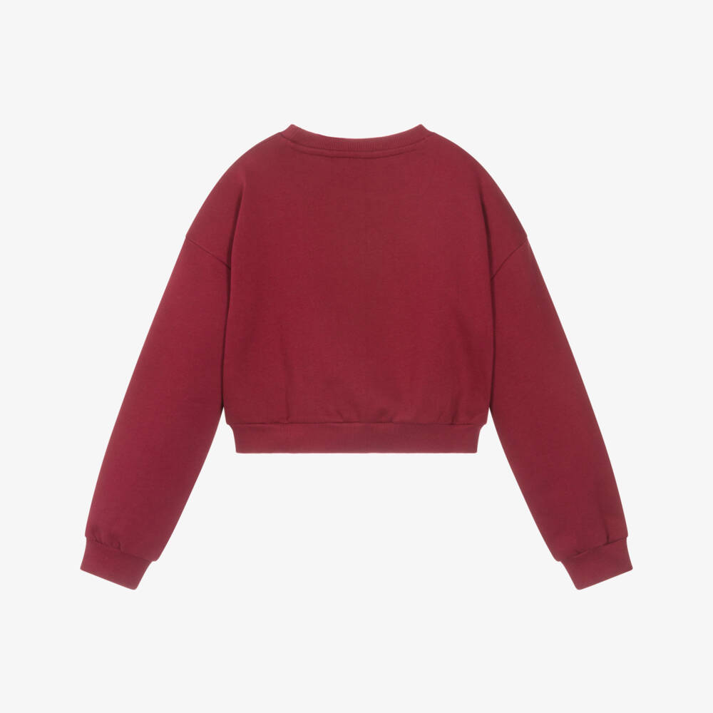 Guess-Girls Burgundy Red Sparkly Diamanté Sweatshirt | Childrensalon Outlet