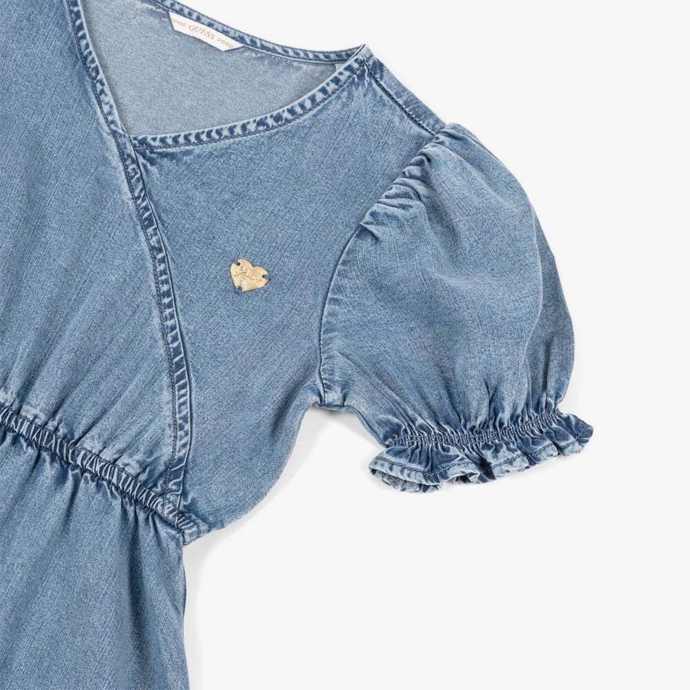 Guess-Girls Chambray Ruffle Sundress | Childrensalon Outlet
