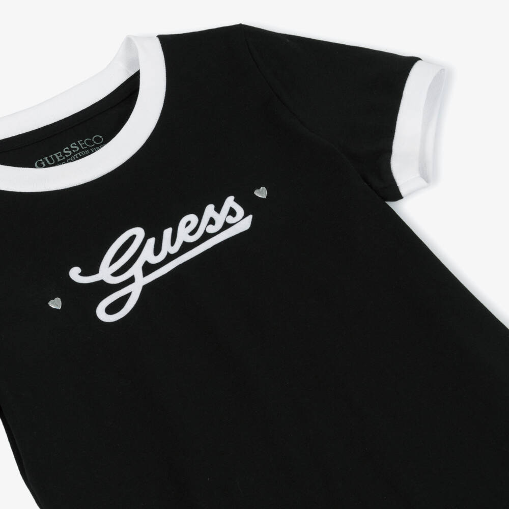 Guess-Girls Charcoal Cotton Tee Delight | Childrensalon Outlet