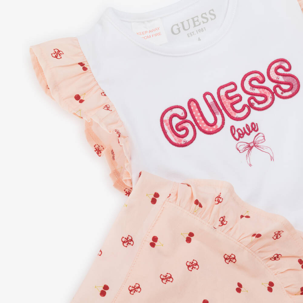 Guess-Girls Cherry Delight Pink Skort Ensemble | Childrensalon Outlet