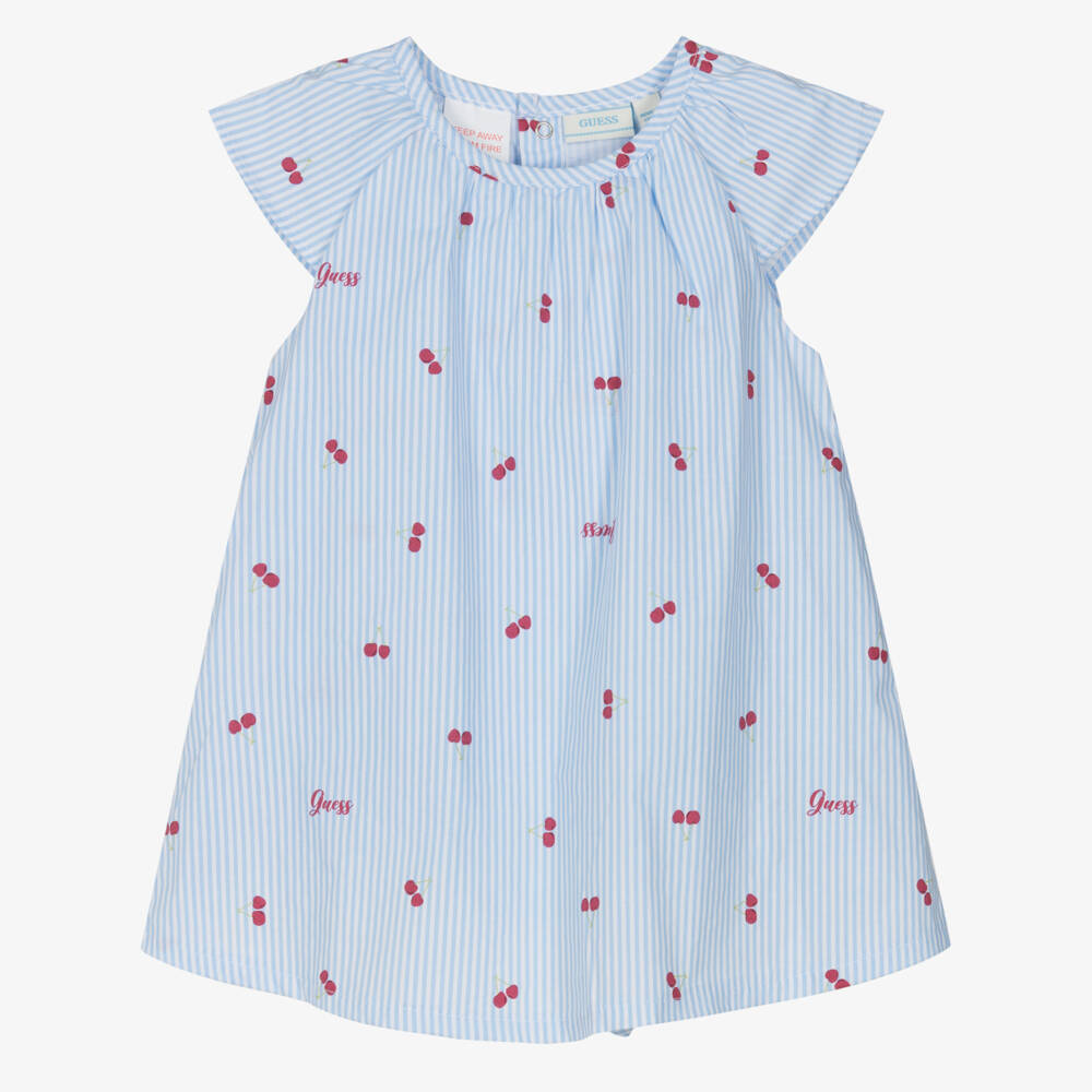 Guess-Girls' Cherry-Striped Blue Dress | Childrensalon Outlet