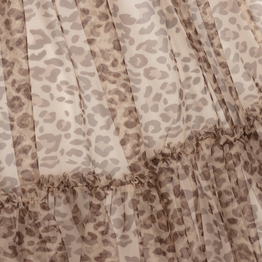 Guess-فستان أنيق للبنات بلون البيج ونقشة الفهد | Childrensalon Outlet