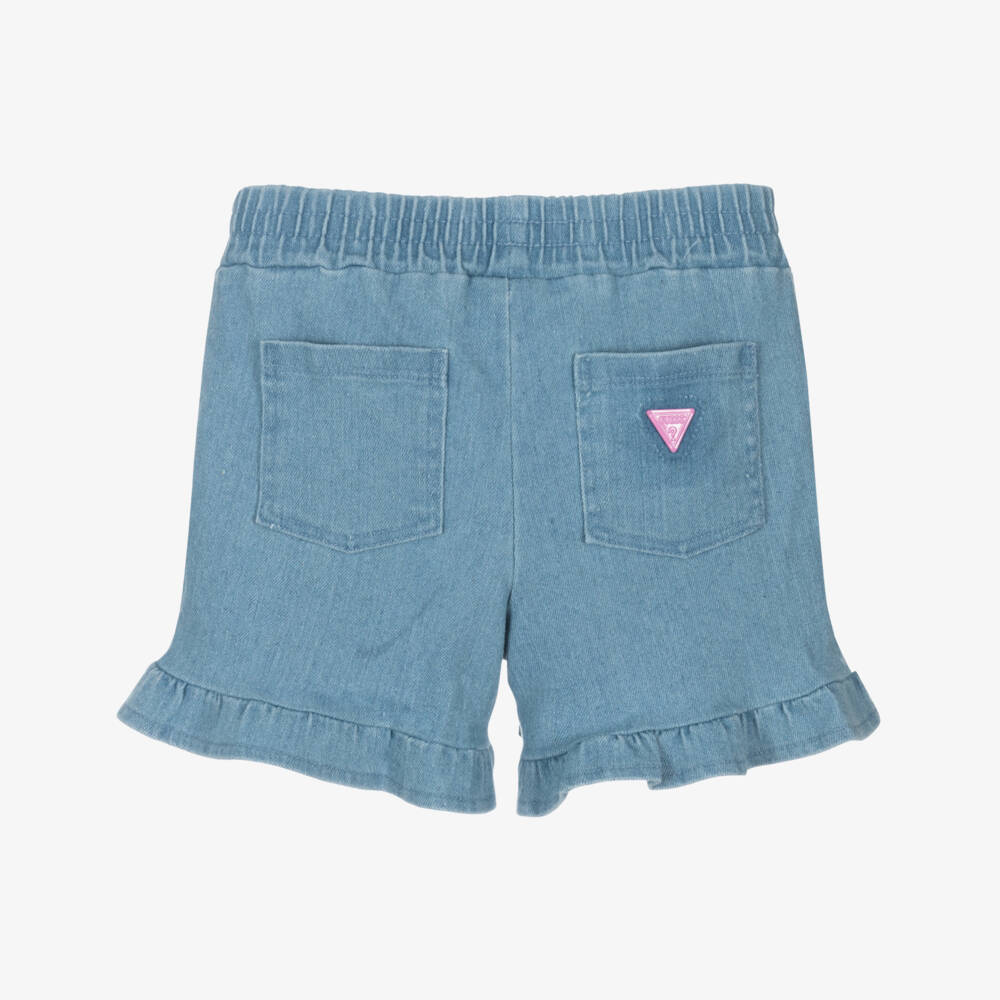 Guess-Girls Chic Denim Ruffle Shorts | Childrensalon Outlet
