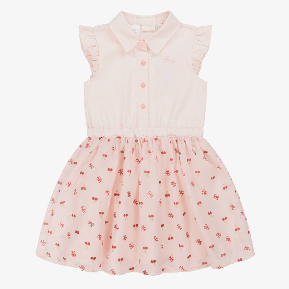 Guess-فستان شيفون وردي بناتي | Childrensalon Outlet