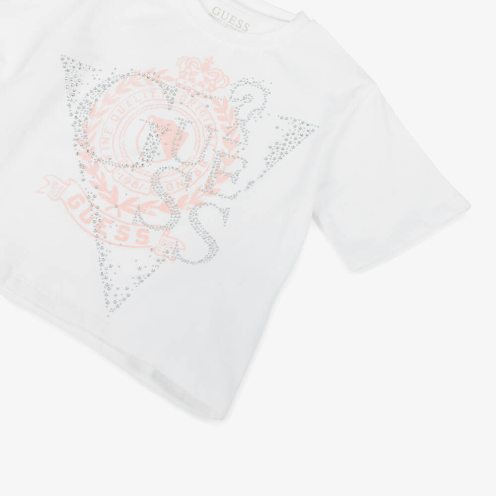 Guess-Girls Classic White Jersey Tee | Childrensalon Outlet