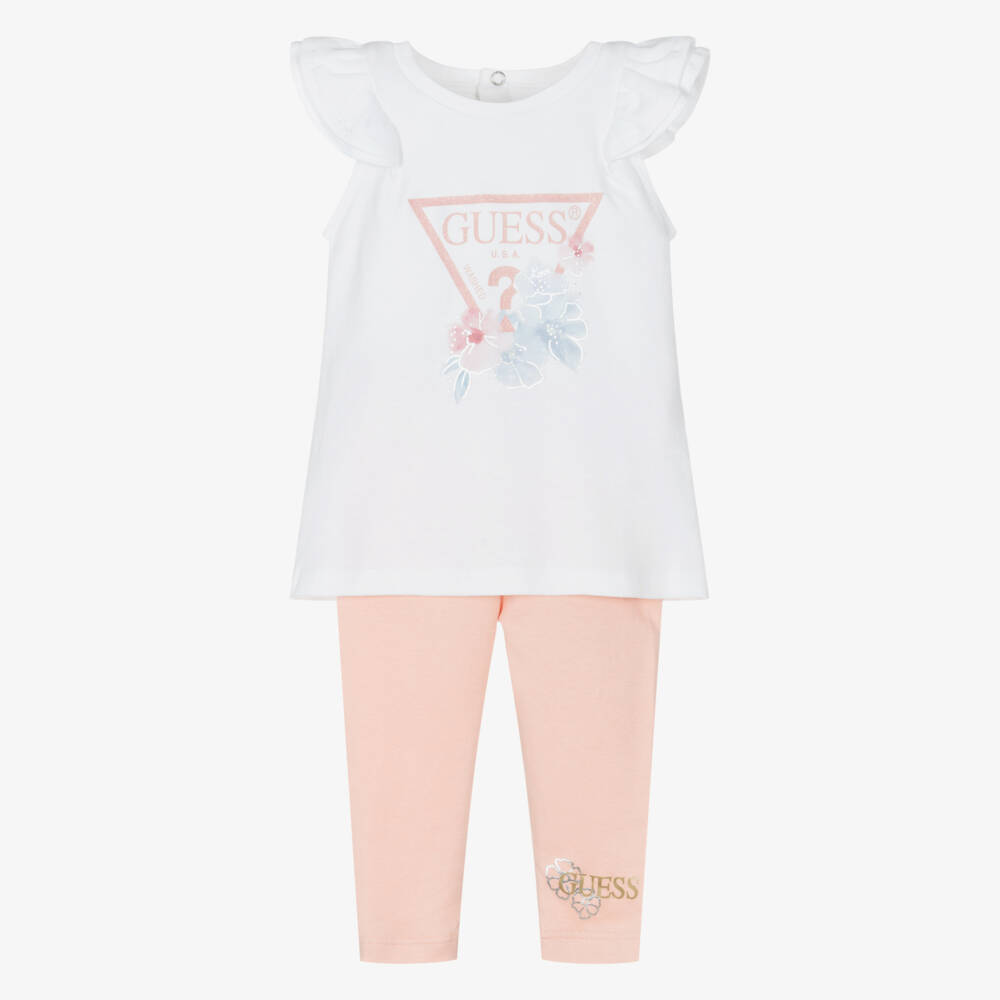 Guess-Girls Coral Leggings & Flutter Top Set | Childrensalon Outlet