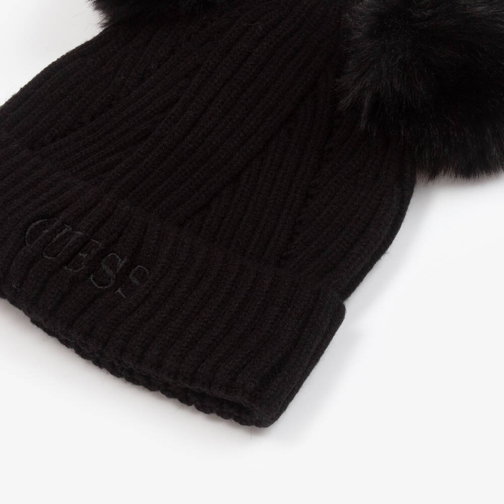 Guess-Girls Cosy Knit Pom-Pom Beanie | Childrensalon Outlet