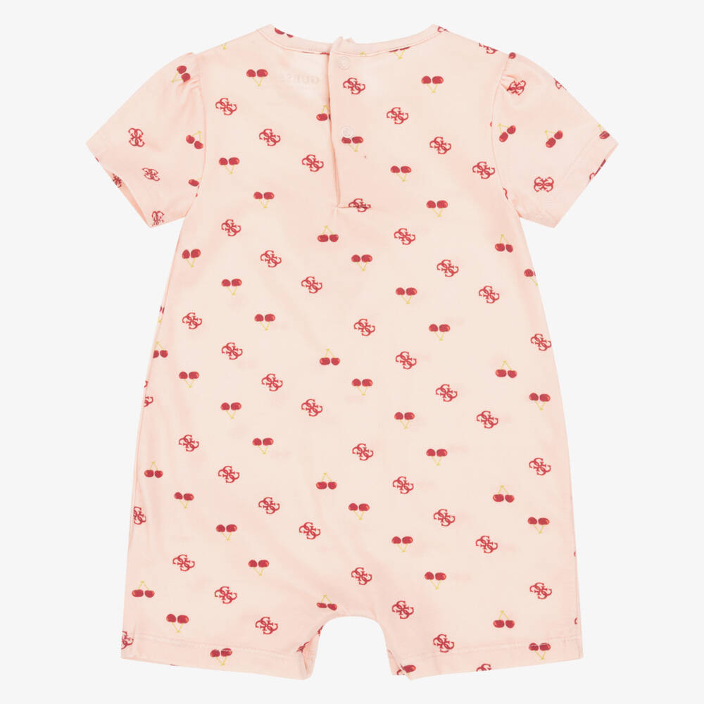 Guess-Girls' Cotton Pink Cherry Romper | Childrensalon Outlet