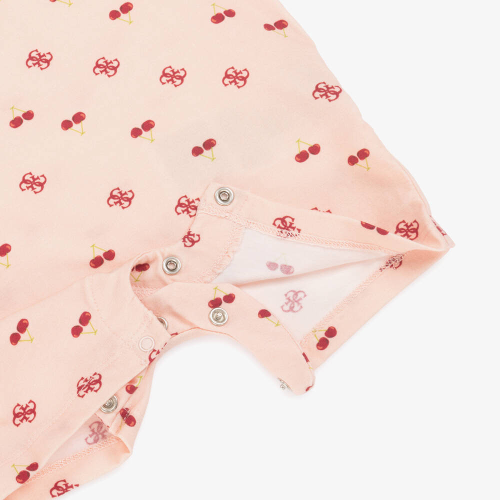 Guess-Girls' Cotton Pink Cherry Romper | Childrensalon Outlet
