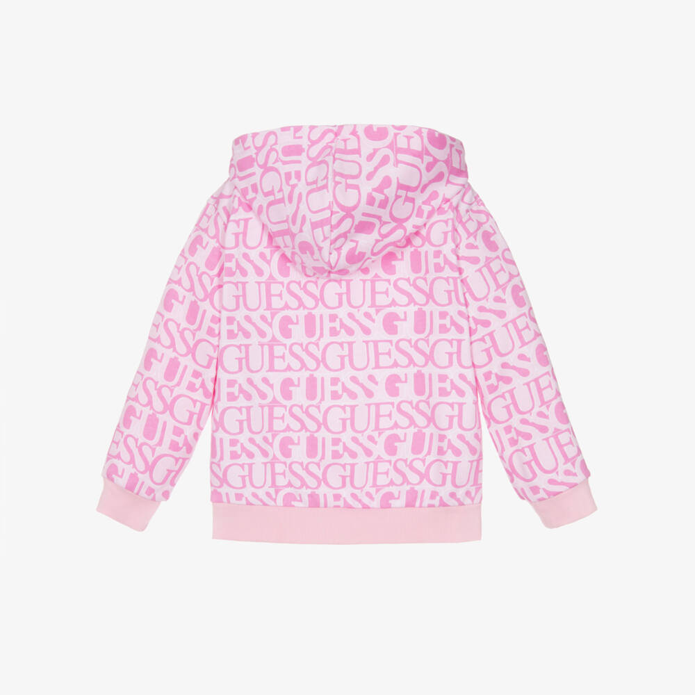 Guess-Girls Cozy Pink Cotton Hoody | Childrensalon Outlet