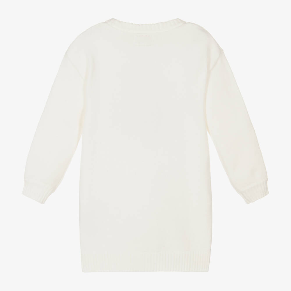 Guess-Girls Cream Bear Appliqué Knit Dress | Childrensalon Outlet