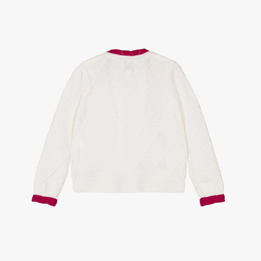 Guess-Girls Cream Cherry Knit Sweater | Childrensalon Outlet