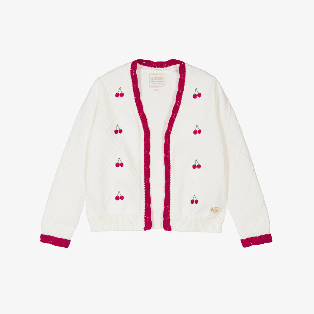 Guess-Girls Cream Cherry Knit Sweater | Childrensalon Outlet