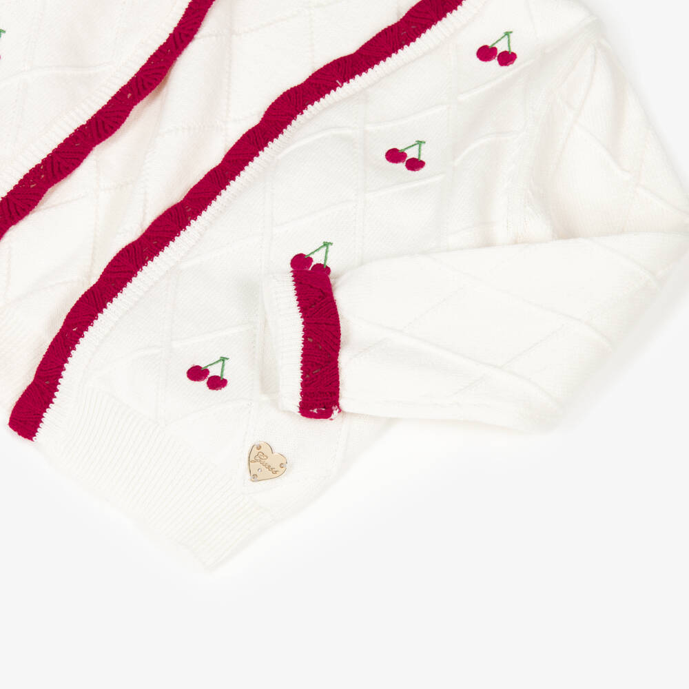 Guess-Girls Cream Cherry Knit Sweater | Childrensalon Outlet