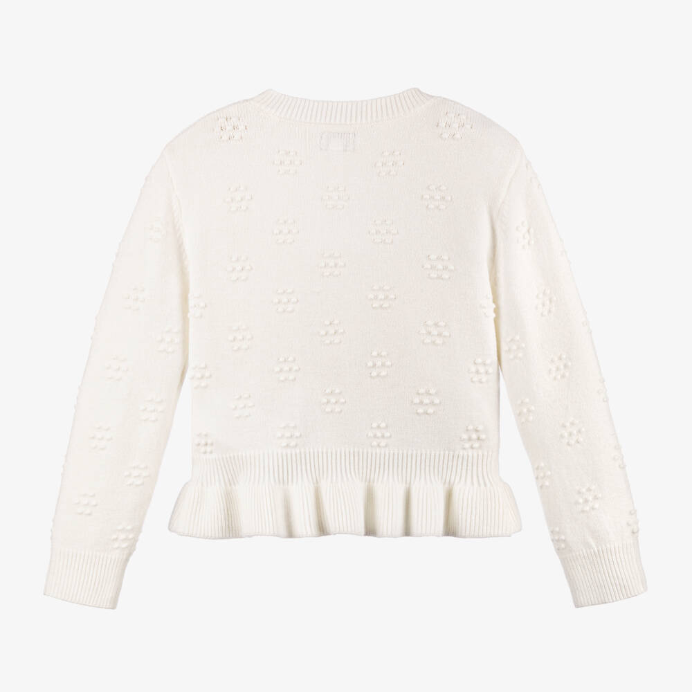 Guess-Girls Cream Knit Jumper | Childrensalon Outlet