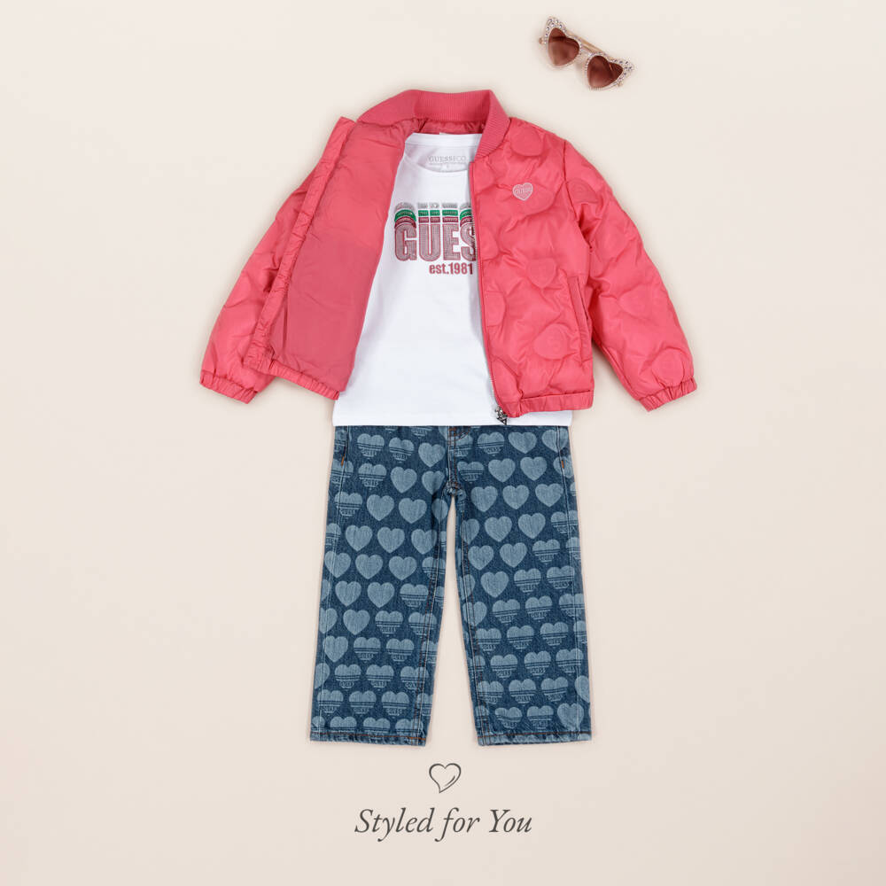 Guess-Girls Denim Charm Heart Jeans | Childrensalon Outlet