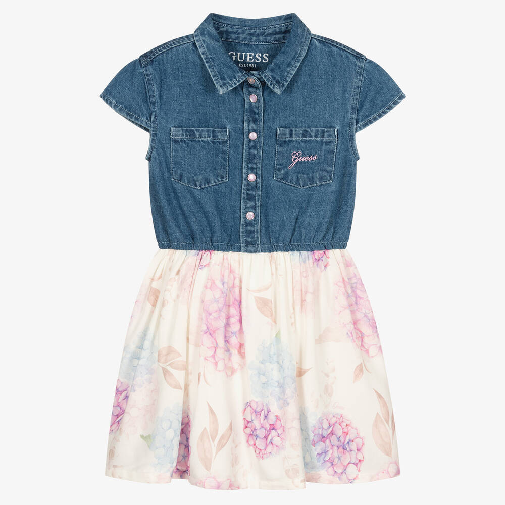 Guess-Girls Denim & Floral Dress | Childrensalon Outlet