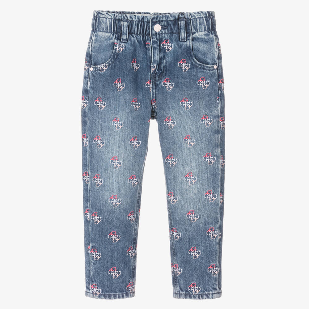 Guess-Джинсы из денима с вышитыми логотипами для девочек | Childrensalon Outlet