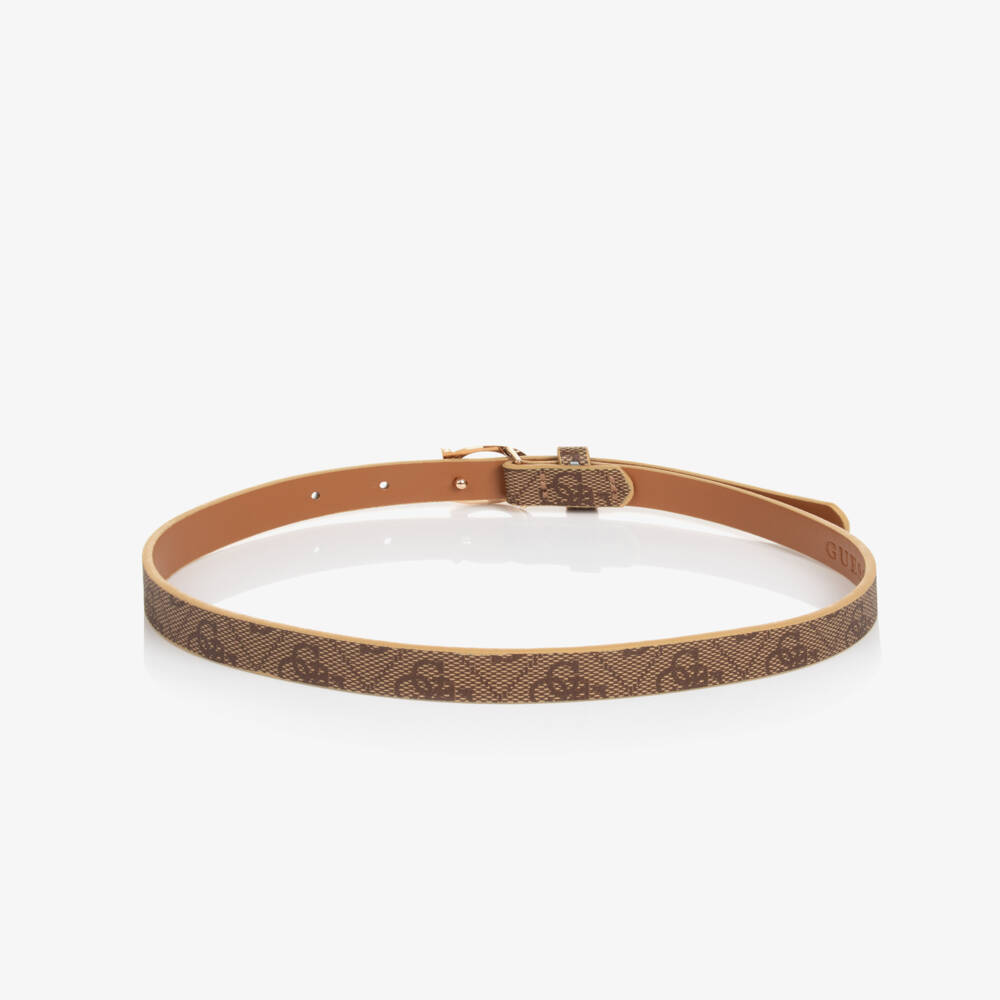 Guess-Girls Elegant Beige Monogram Belt | Childrensalon Outlet