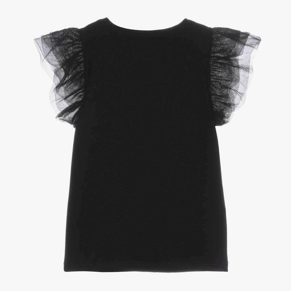 Guess-Girls Elegant Black Tulle Top | Childrensalon Outlet