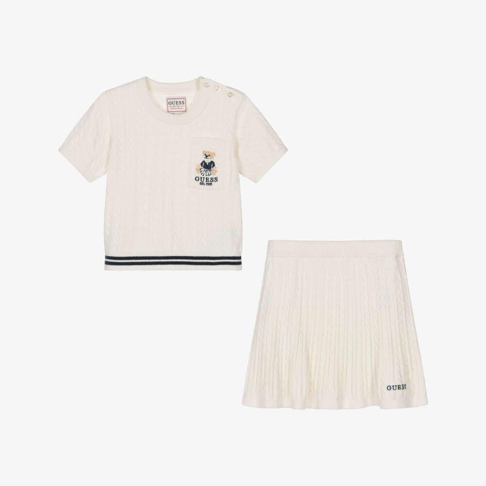 Guess-Girls Elegant Ivory Knit Ensemble | Childrensalon Outlet