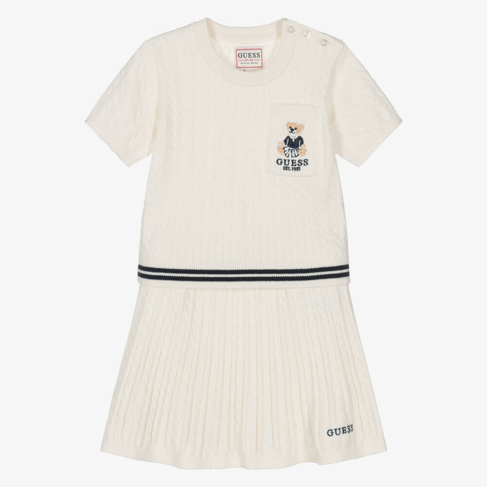 Guess-Girls Elegant Ivory Knit Ensemble | Childrensalon Outlet