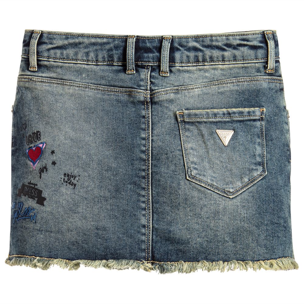 Guess-Girls Embroidered Denim Skirt | Childrensalon Outlet