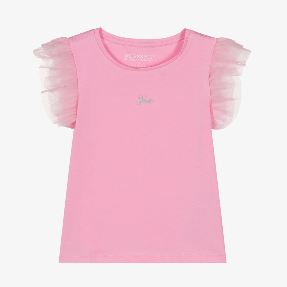 Guess-Girls' Enchanting Pink Tulle Top | Childrensalon Outlet