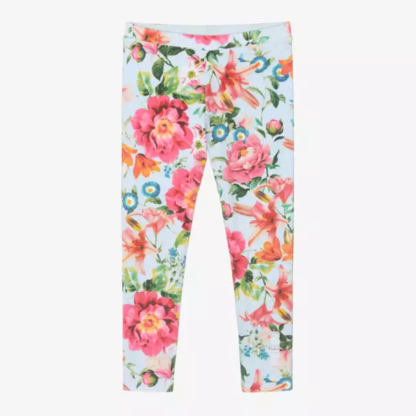 Guess-Girls Floral Double-Sided Blue Leggings | Childrensalon Outlet