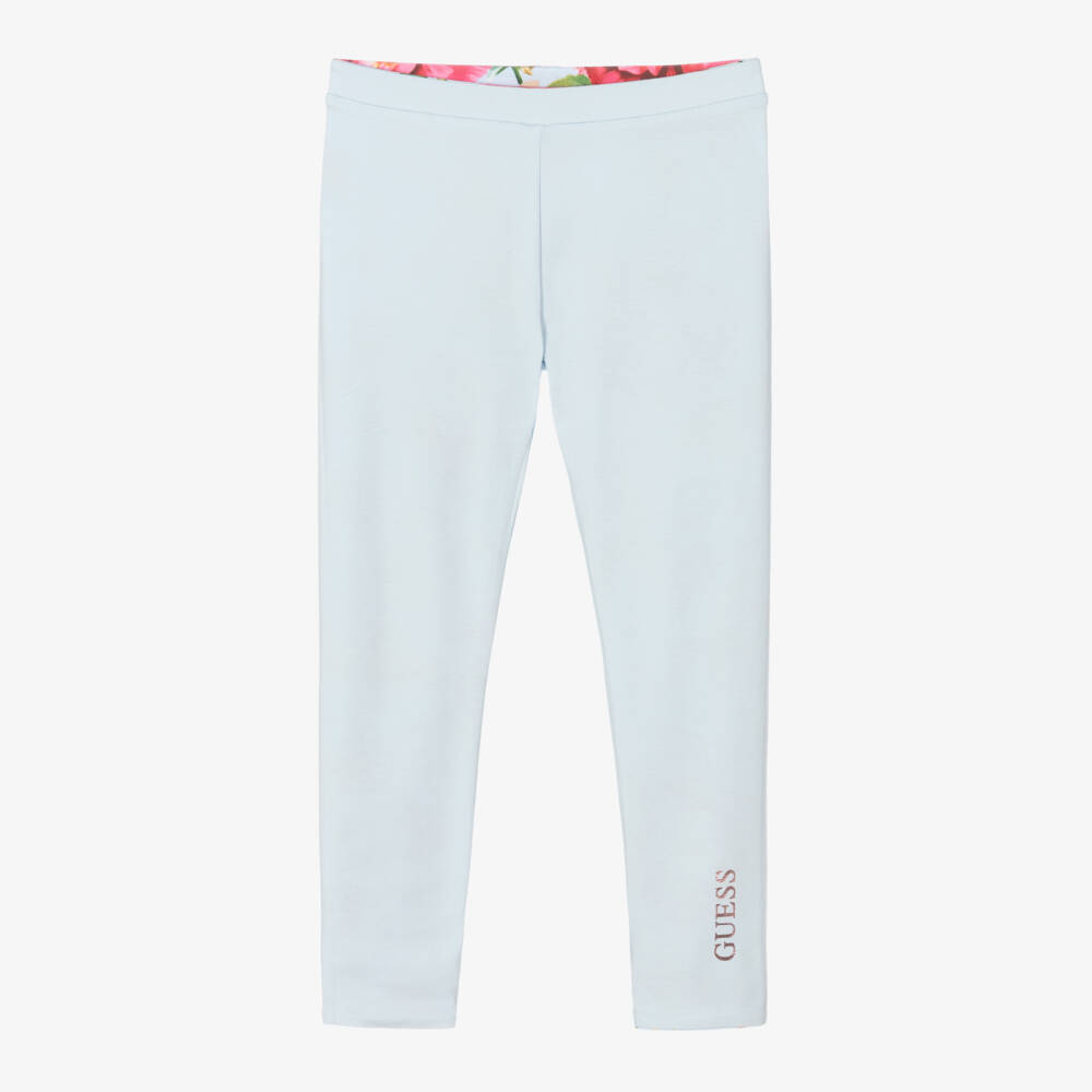 Guess-Girls Floral Double-Sided Blue Leggings | Childrensalon Outlet