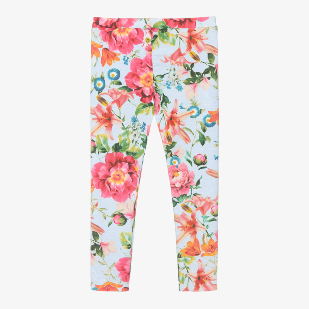 Guess-Girls Floral Double-Sided Blue Leggings | Childrensalon Outlet
