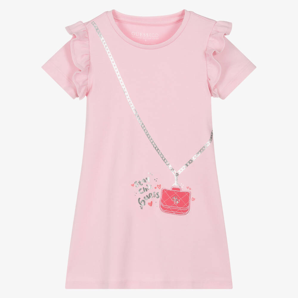 Guess-Girls Frock with Pink Handbag Design | Childrensalon Outlet