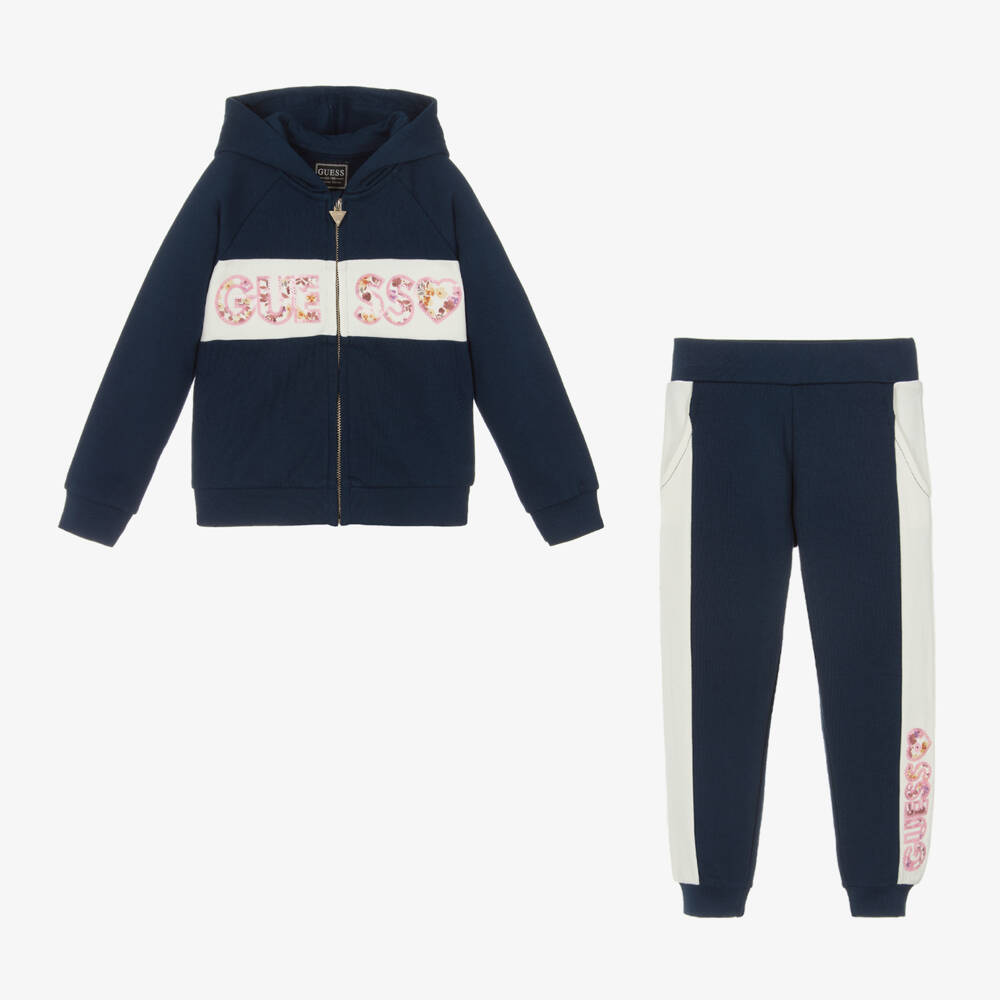 Guess-Girls Glittering Blue Tracksuit Delight | Childrensalon Outlet