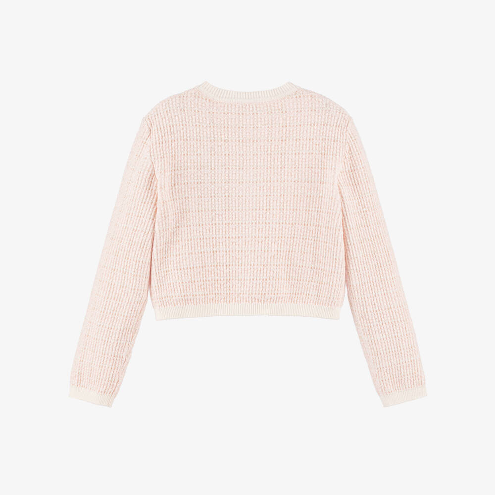 Guess-Розовый вязаный кардиган с золотым декором для девочек | Childrensalon Outlet