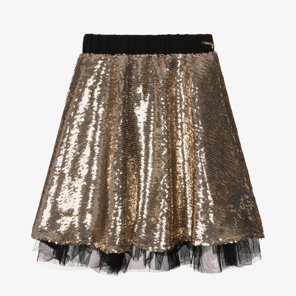 Guess - Золотистая юбка с пайетками | Childrensalon