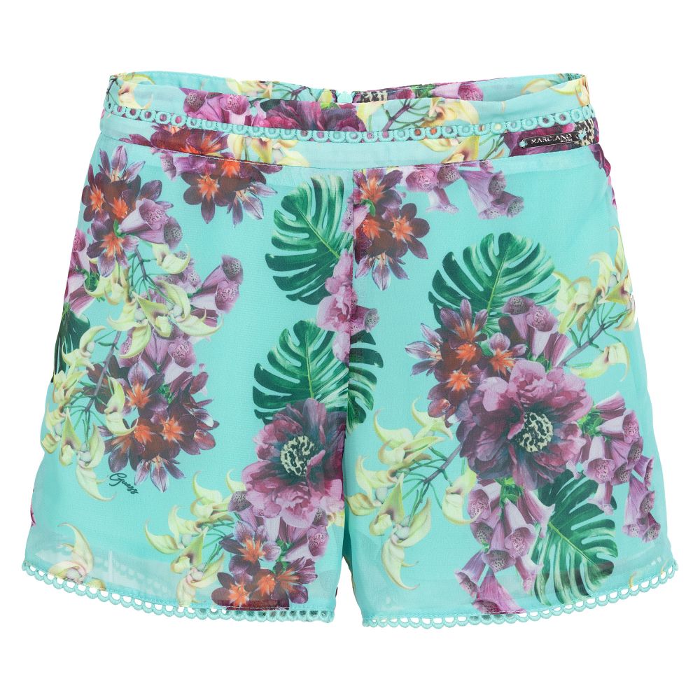 Guess Marciano - Girls Green Chiffon Shorts | Childrensalon