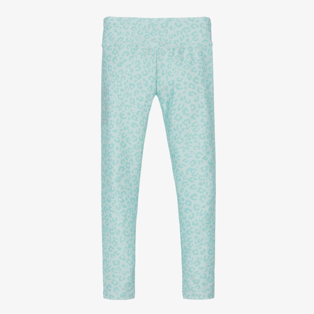 Guess-Girls Green Leopard Leggings | Childrensalon Outlet