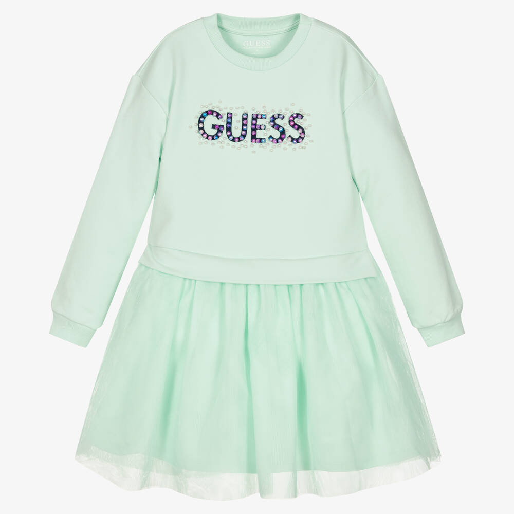Guess - Girls Green Sweatshirt Tutu Dress | Childrensalon