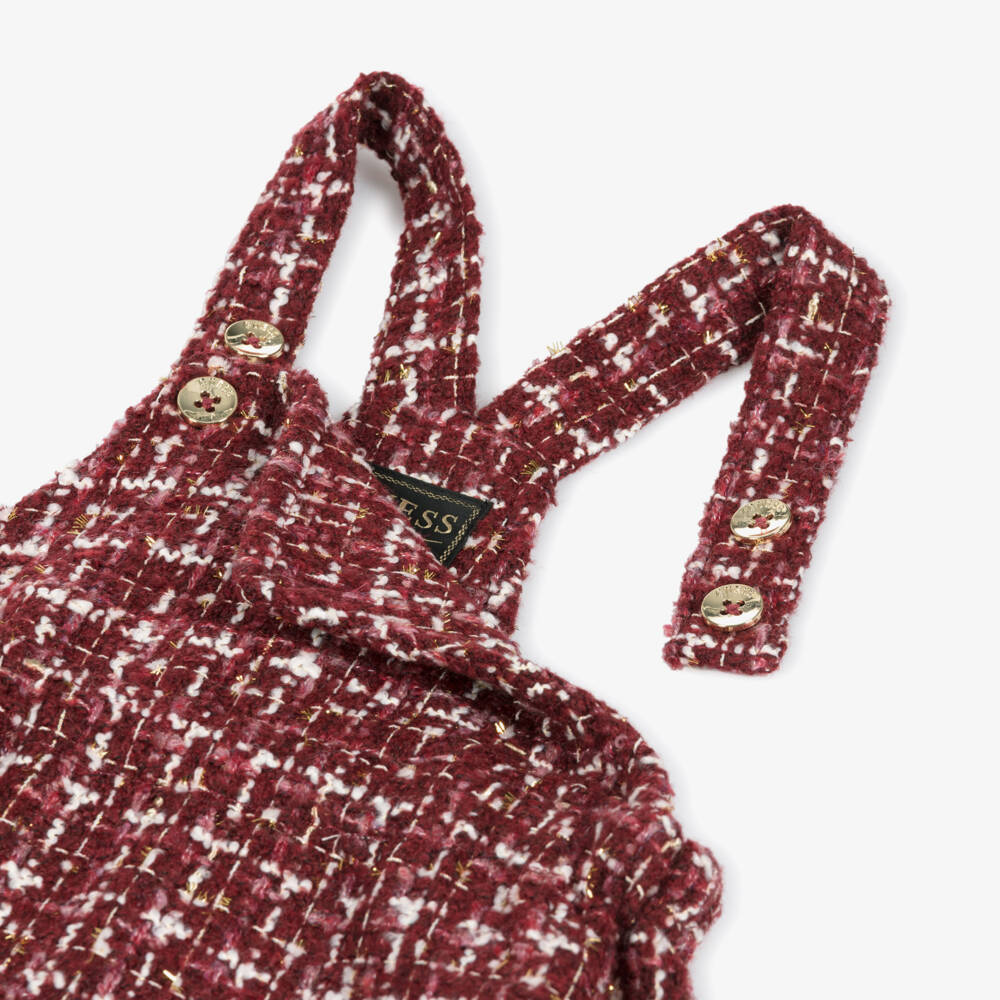 Guess-Girls Ivory and Scarlet Pinafore Ensemble | Childrensalon Outlet