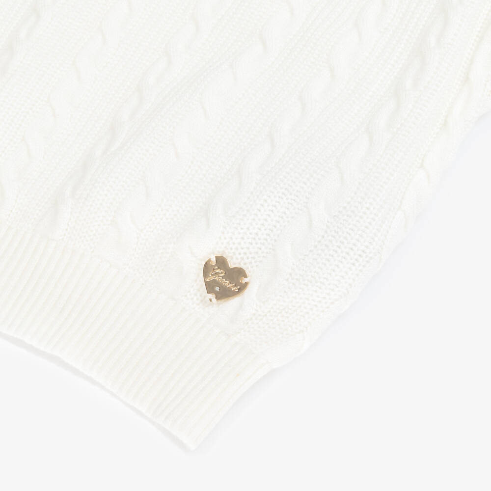 Guess-Girls Ivory Cable-Knit Sweater Top | Childrensalon Outlet