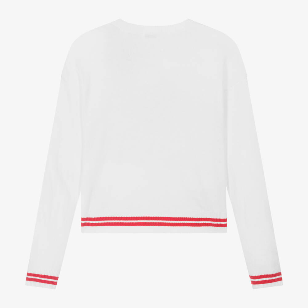 Guess-Girls Ivory Cashmere Heart Jumper | Childrensalon Outlet