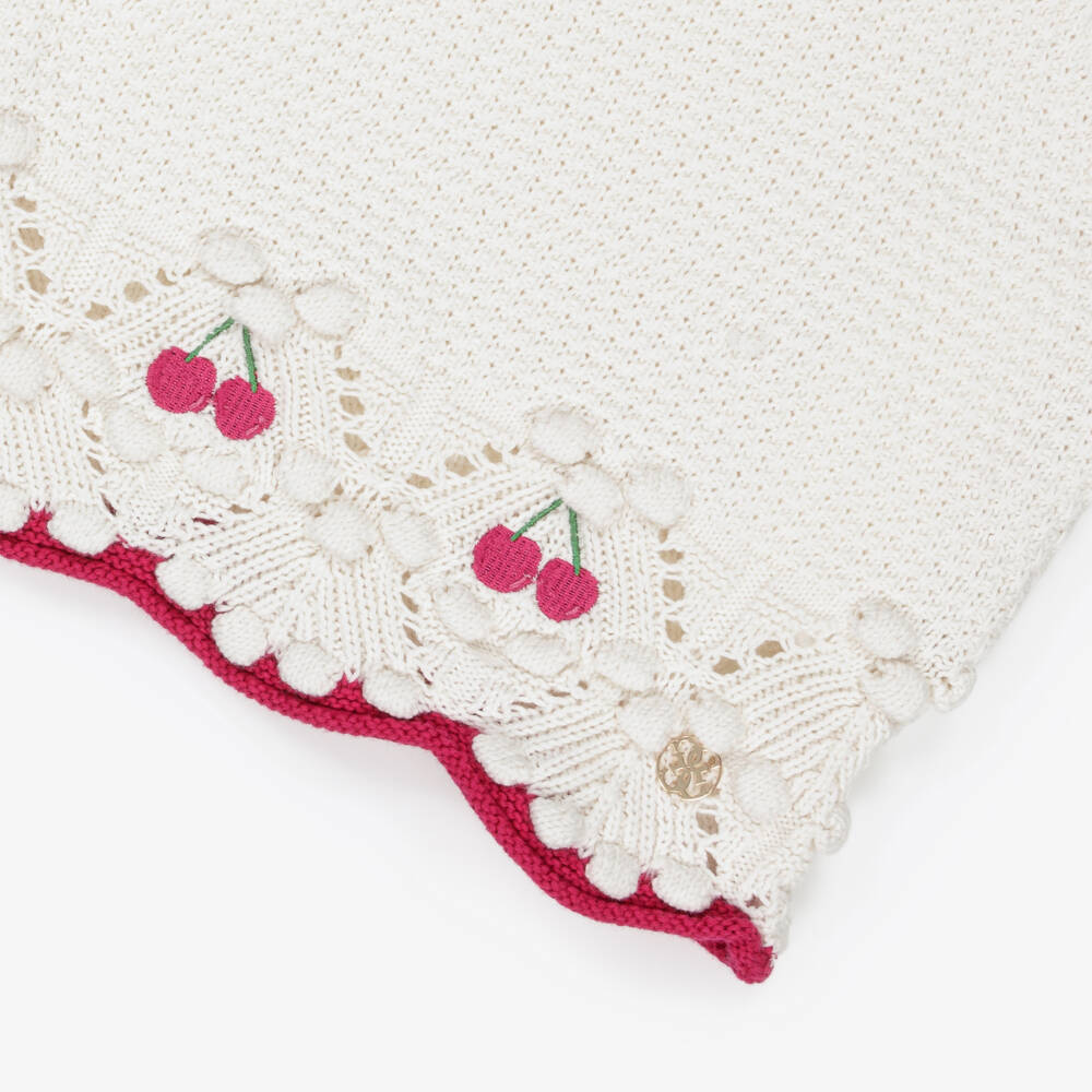 Guess-Girls Ivory Cherry Knit Tank | Childrensalon Outlet
