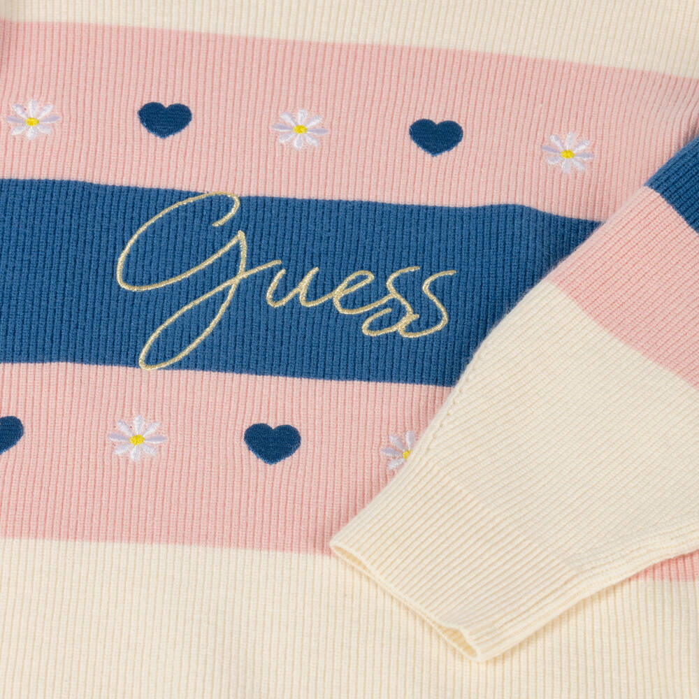 Guess-Girls Ivory Colourblock Knit Dress | Childrensalon Outlet