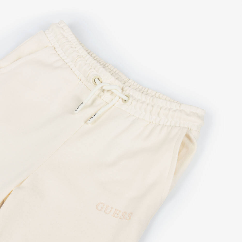 Guess-Girls Ivory Cotton Casual Joggers | Childrensalon Outlet
