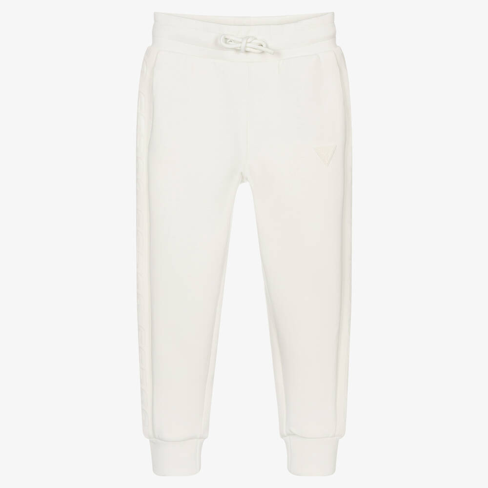 Guess - Girls Ivory Cotton Joggers | Childrensalon