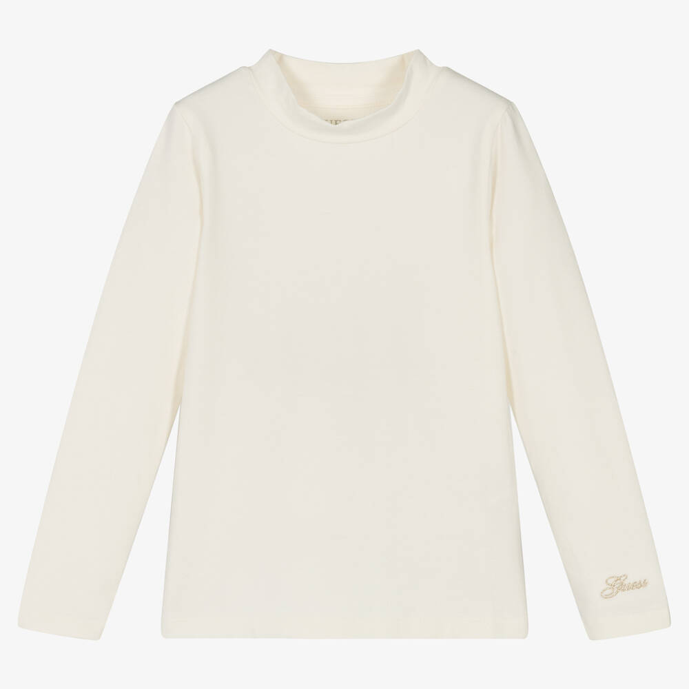 Guess-Кремовый хлопковый топ для девочек | Childrensalon Outlet