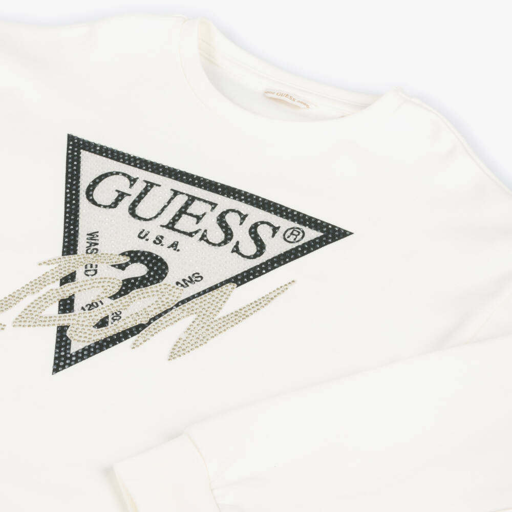 Guess-سويتشيرت بديامونتي قطن لون عاجي | Childrensalon Outlet